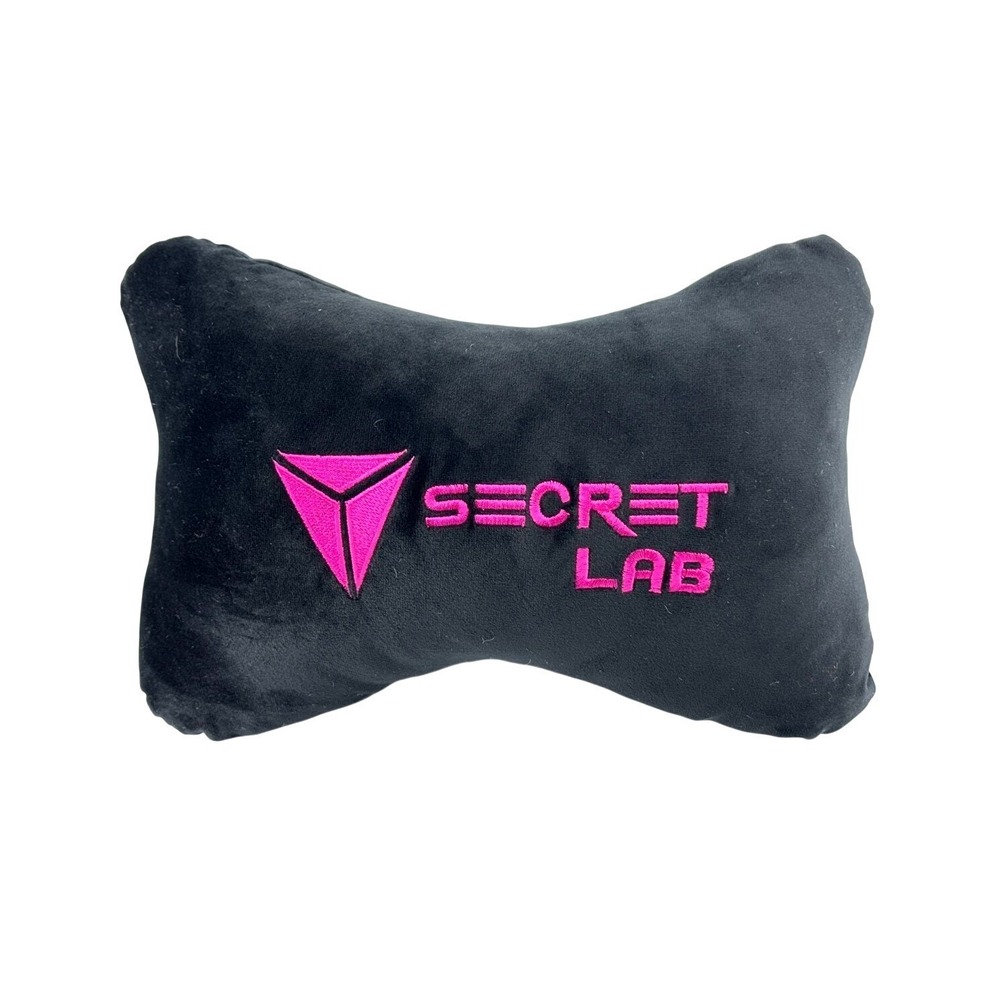 Secretlab Plush Head Pillow Gaming Chair Headrest Black with Pink Logo NEW